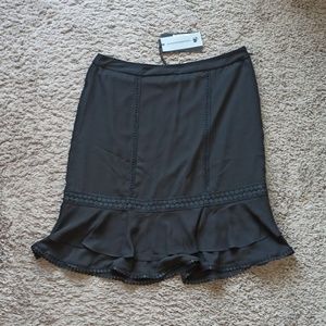 NWT Karl Lagerfeld Black Mini Skirt With Embroidery Detail